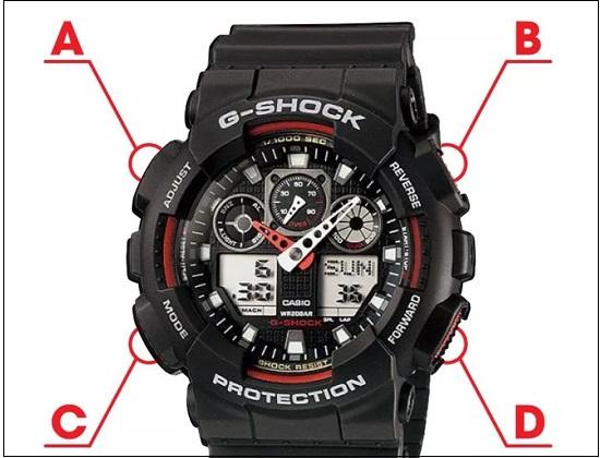 Đồng hồ Casio có 4 loại nút phổ biến với từng chức năng riêng