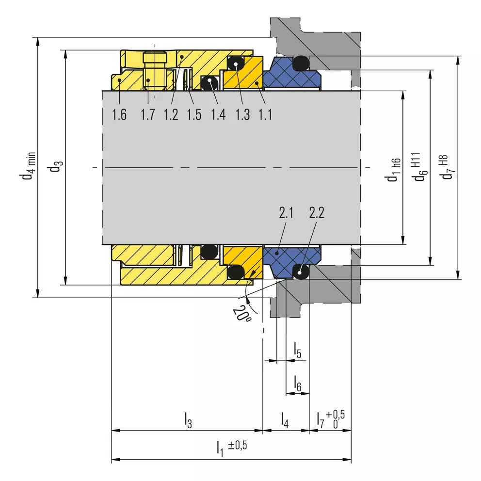 Phớt cơ khí EagleBurgmann BT-C8.KU - ban ve