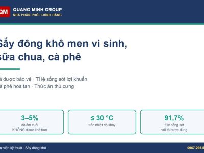 Sấy đông khô men vi sinh, sữa chua, cà phê hoà tan và thức ăn thú cưng